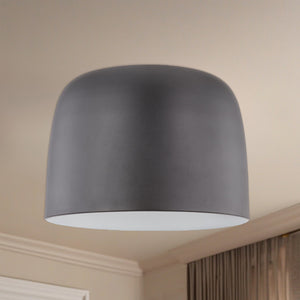 Cayne 12-in Black/White LED Flush Mount