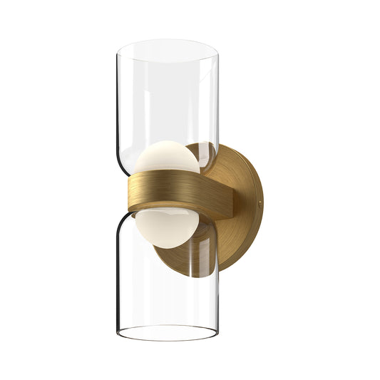 Cedar 11-in Black/Clear LED Wall Sconce