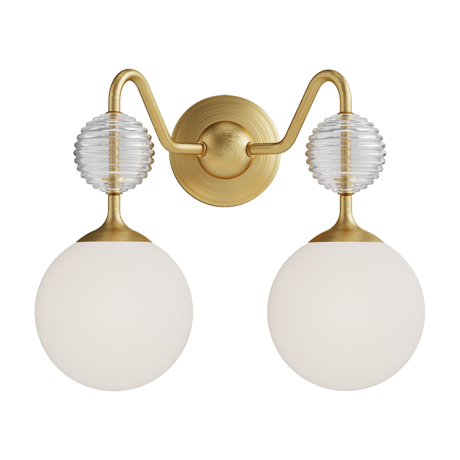 Celia 15-in Matte Black/Opal Glass 2 Lights Vanity