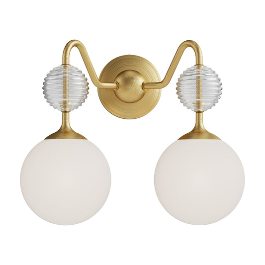 Celia 15-in Matte Black/Opal Glass 2 Lights Vanity