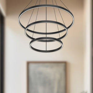 Cerchio 32-in Black LED Chandeliers