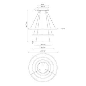 Cerchio 32-in Black LED Chandeliers