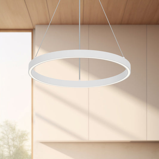 Cerchio 18-in White LED Pendant