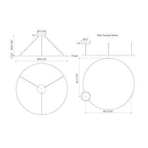 Cerchio 72-in Brushed Gold LED Pendant