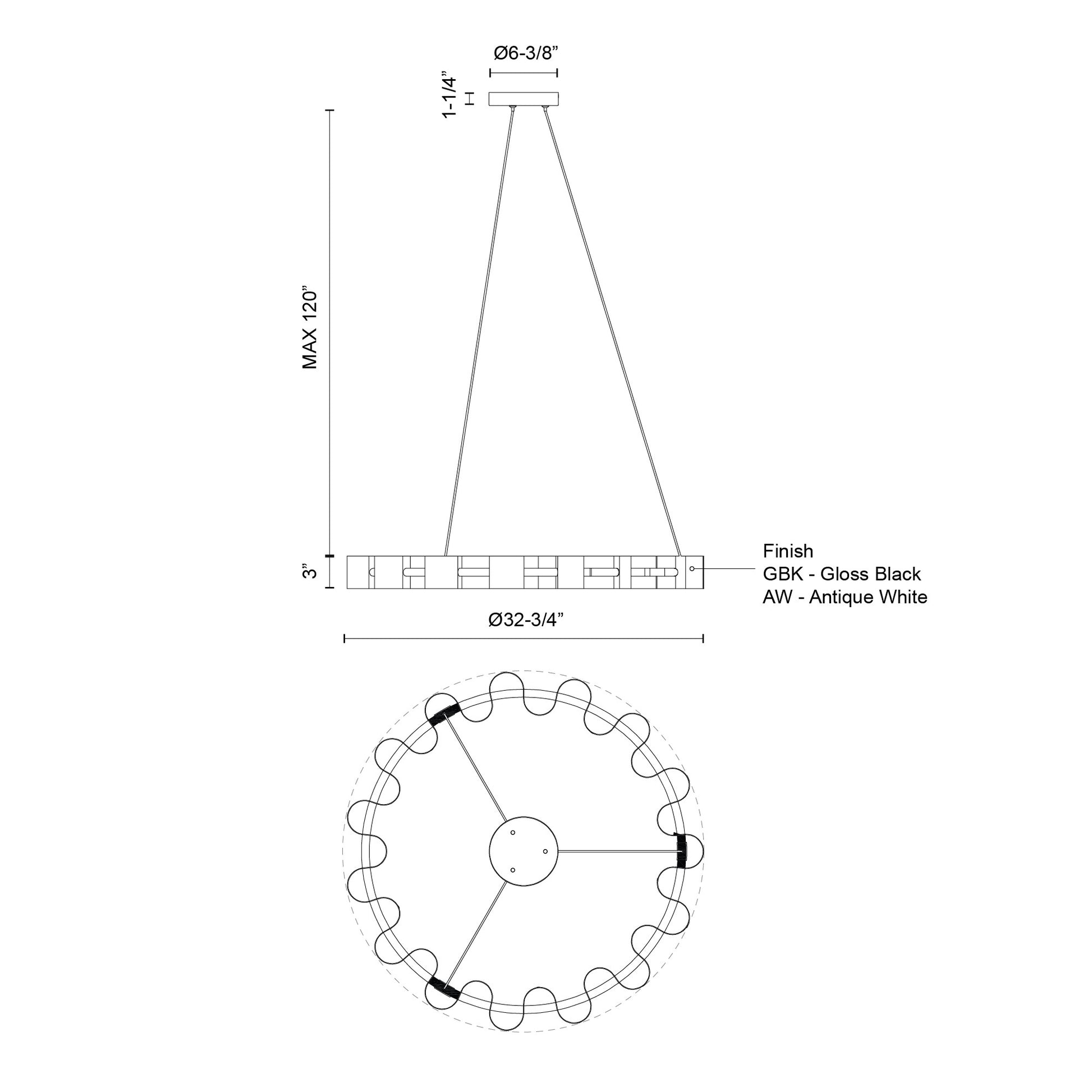 Nami 32-in Chandelier