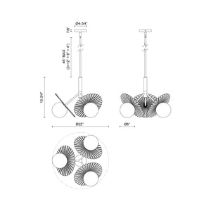 Plume Chandelier