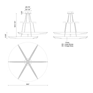 Tachi 42-in Chandelier