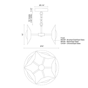 Cleo 16-in Chandelier