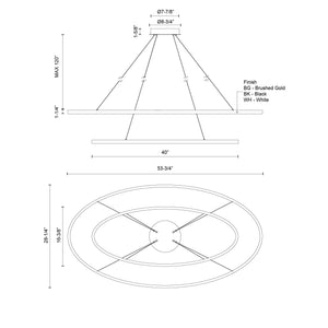 Ovale Chandelier