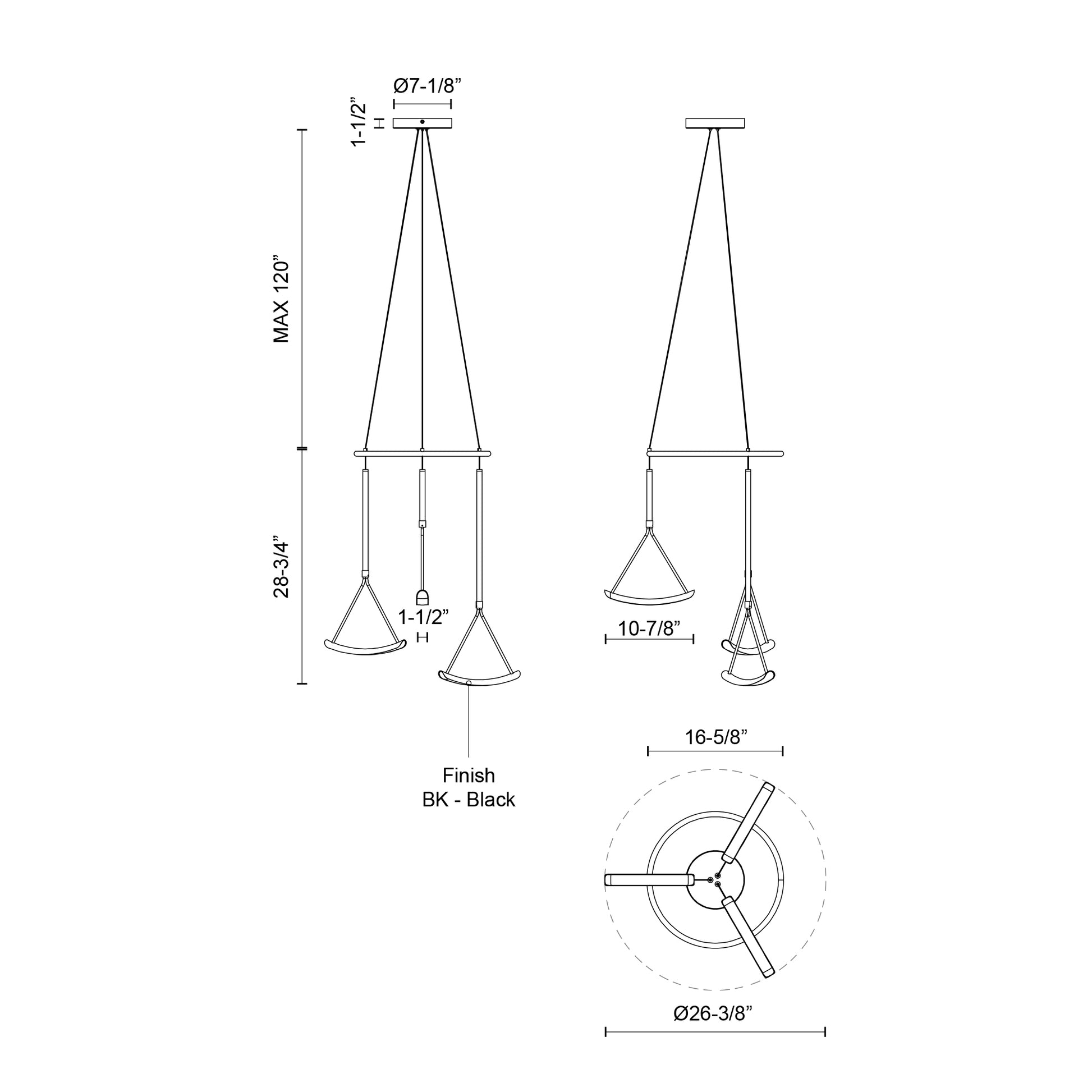 Mobil 27-in Black LED Chandeliers
