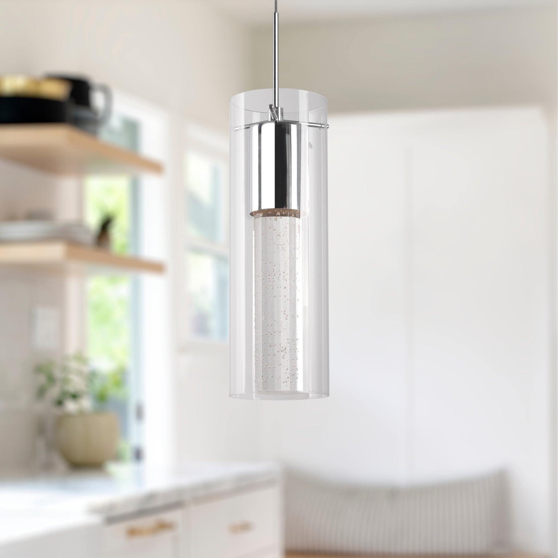 Champagne 4-in Chrome LED Pendant
