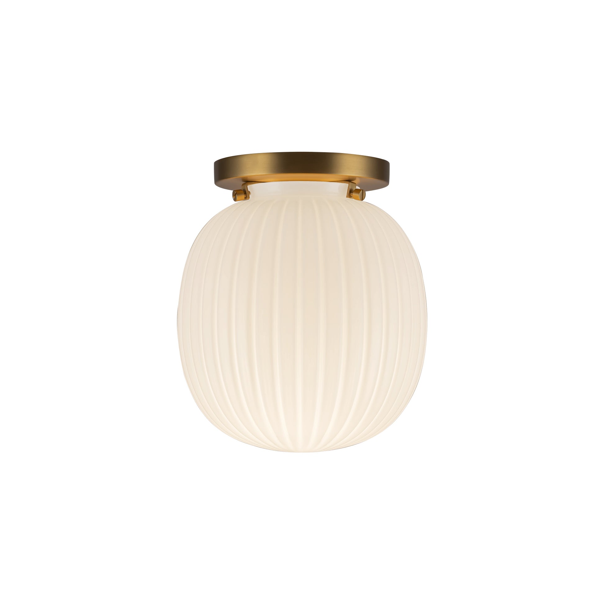 Cherise 7-in Matte Black/Glossy Ribbed Opal Glass Socket Semi-Flush Mount