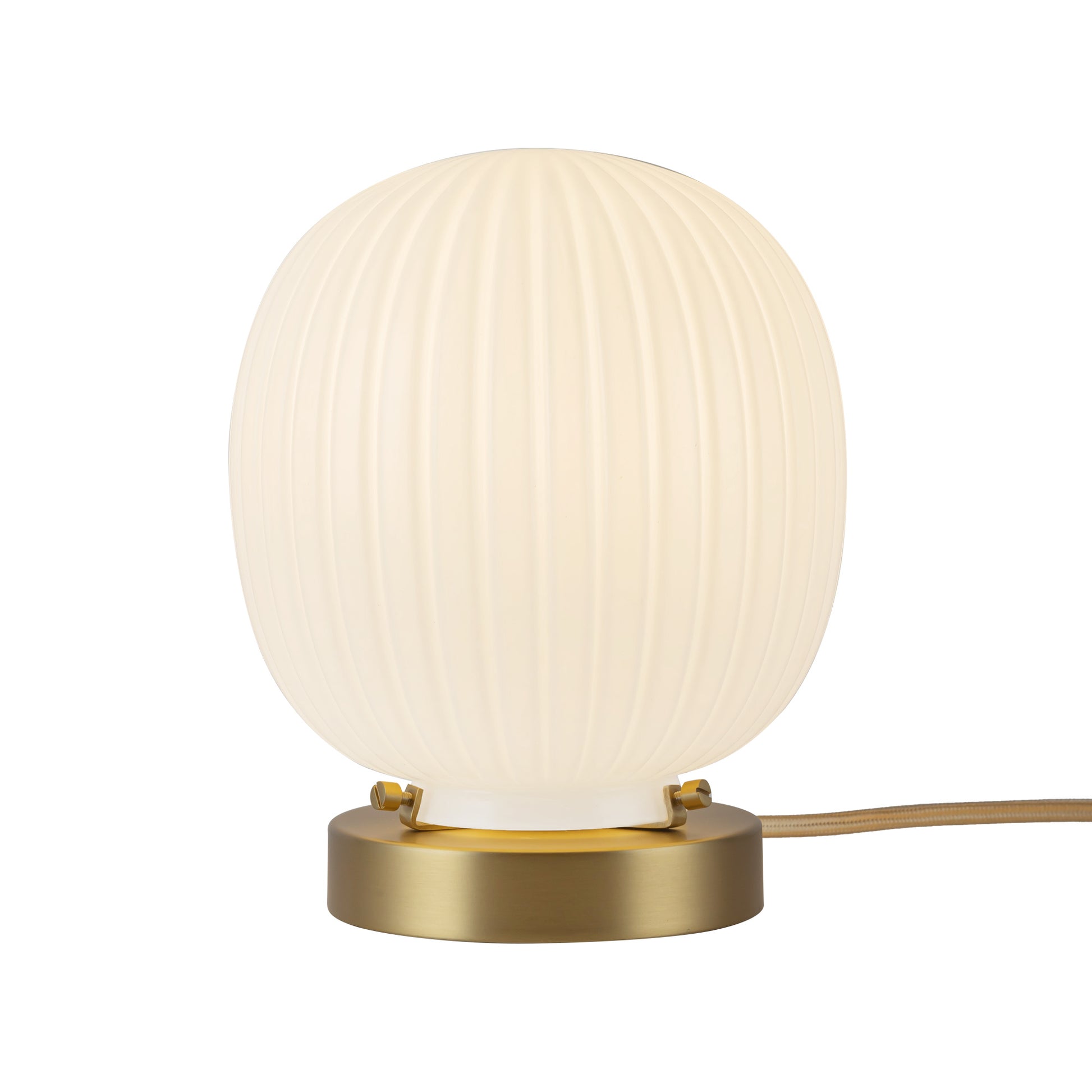 Cherise 7-in Matte Black/Glossy Ribbed Opal Glass Socket Table Lamp