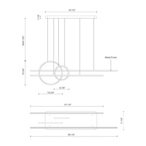Chute Calypso 56-in Black LED Multi Pendant