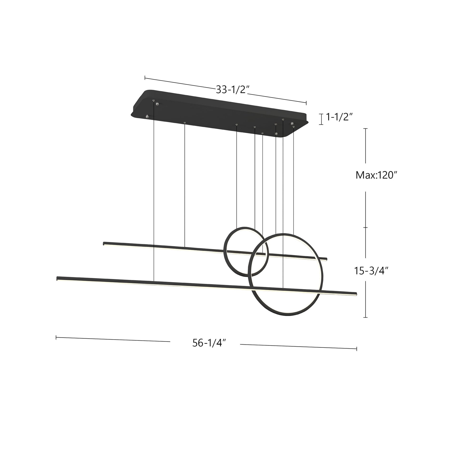 Chute Calypso 56-in Black LED Multi Pendant