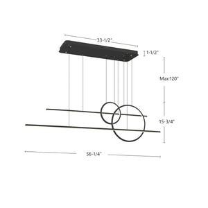 Chute Calypso 56-in Black LED Multi Pendant