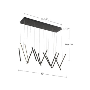 Chute 40-in Black LED Linear Pendant