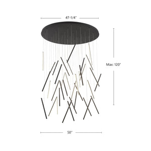 Chute 50-in Black LED Multi Pendant