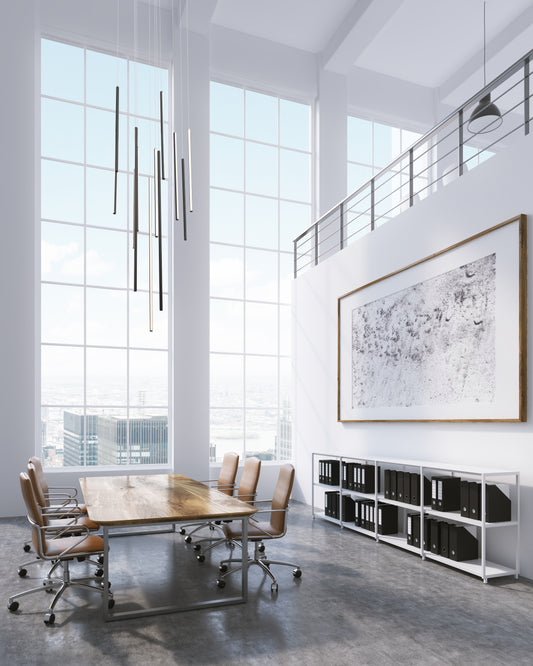 Chute 12 Head Black LED Multi Pendant