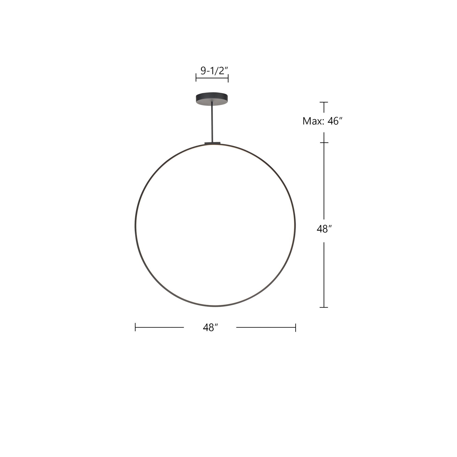 Cirque 48-in Black LED Pendant