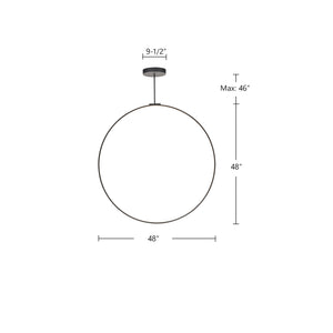 Cirque 48-in Black LED Pendant