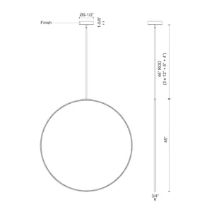 Cirque 48-in Black LED Pendant