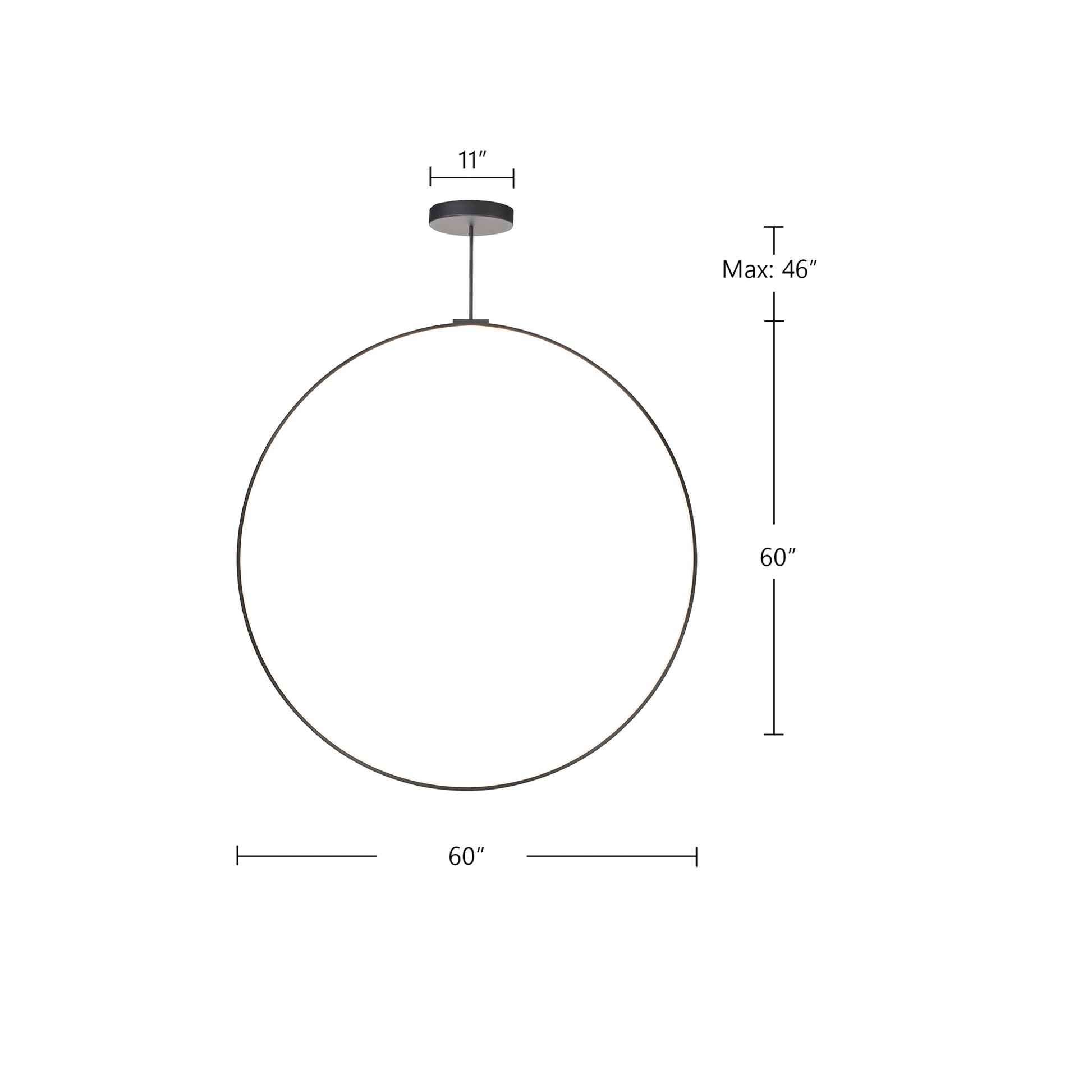 Cirque 60-in Black LED Pendant