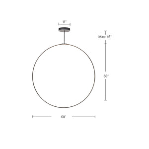 Cirque 60-in Black LED Pendant