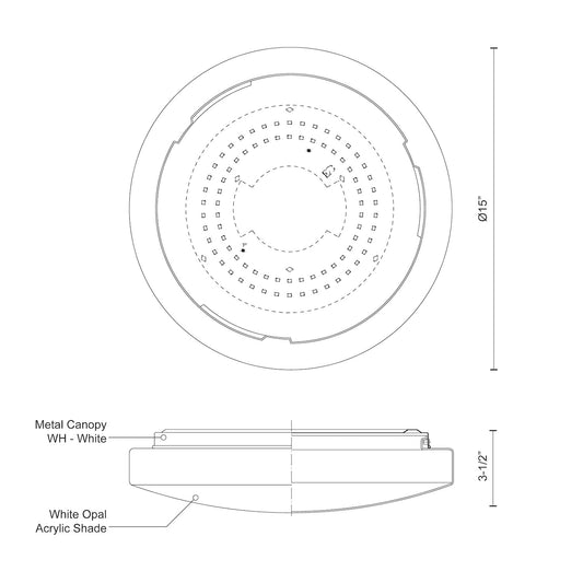 Collins 14-in White LED Flush Mount
