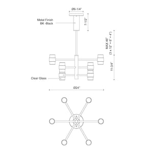 Copenhagen 24-in (3 Tier) Black LED Exterior Pendant