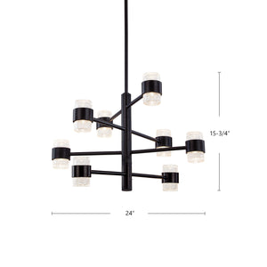 Copenhagen 24-in (4 Tier) Black LED Exterior Pendant