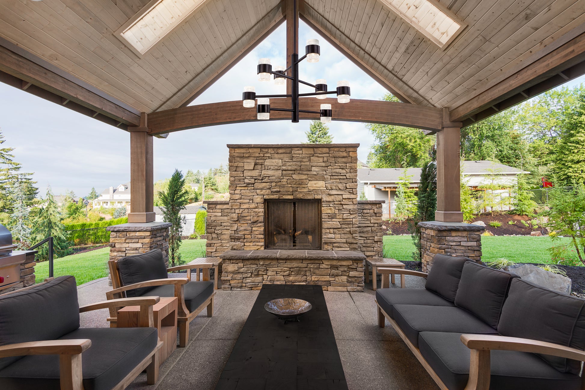 Copenhagen 24-in (4 Tier) Black LED Exterior Pendant