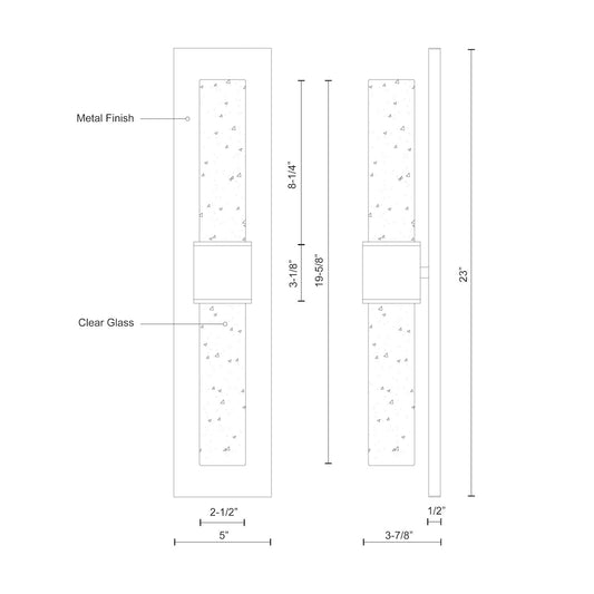 Copenhagen 18-in Black LED Exterior Wall Sconce