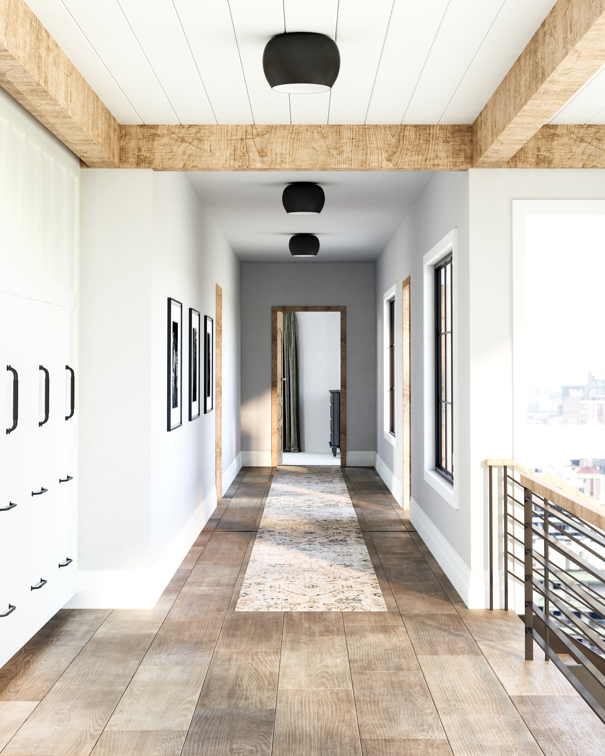 Croft 14-in Black/White LED Flush Mount