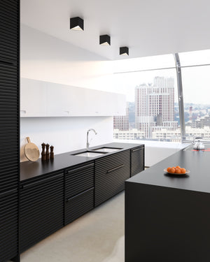 Cubix 5-in Black/White LED Flush Mount