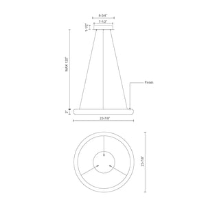 Cumulus Minor 24-in White LED Pendant