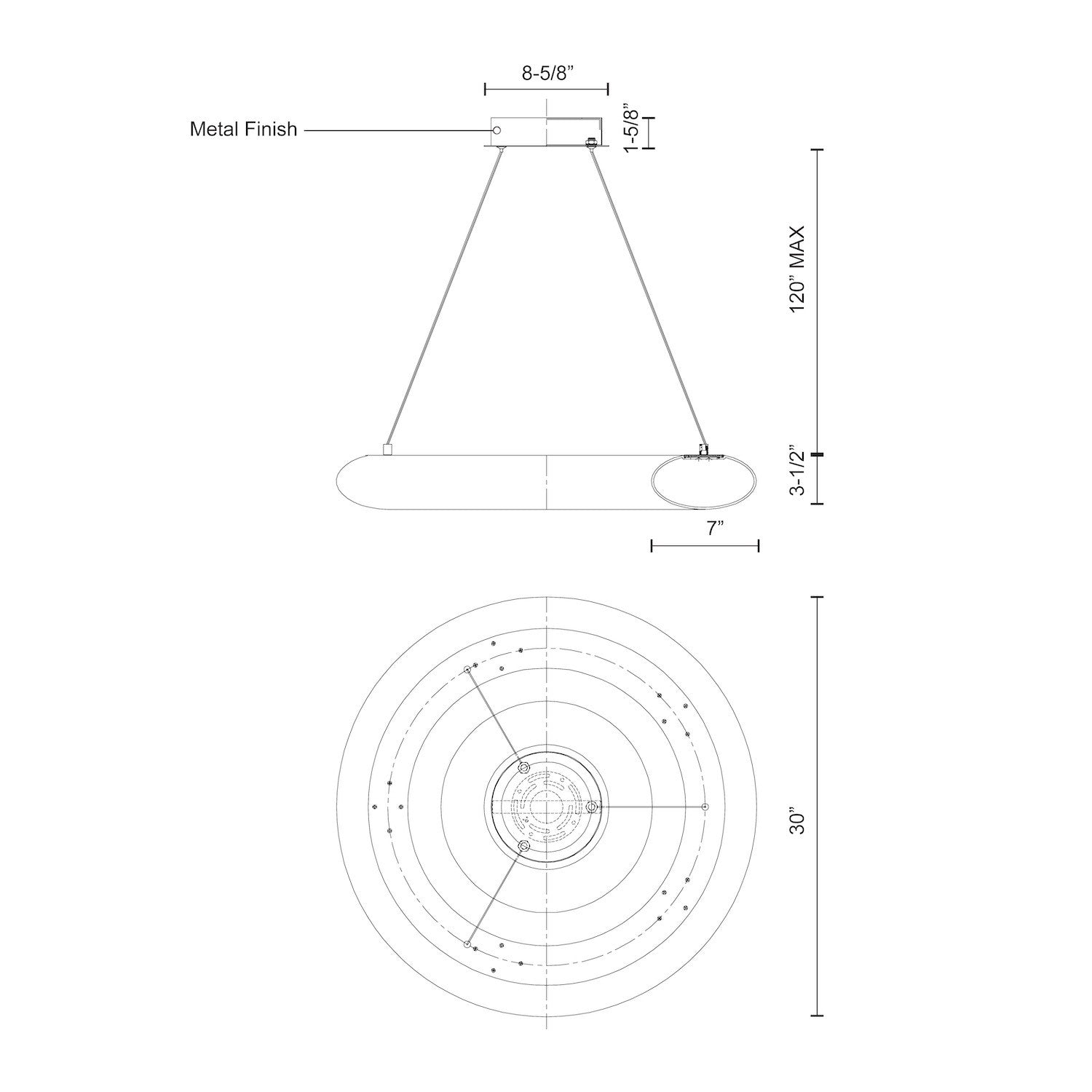 Cumulus 30-in White LED Pendant