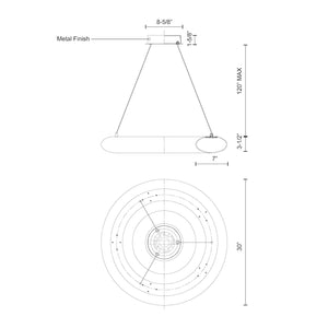 Cumulus 30-in White LED Pendant