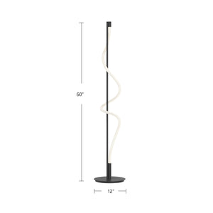 Cursive 12-in Black LED Floor Lamp