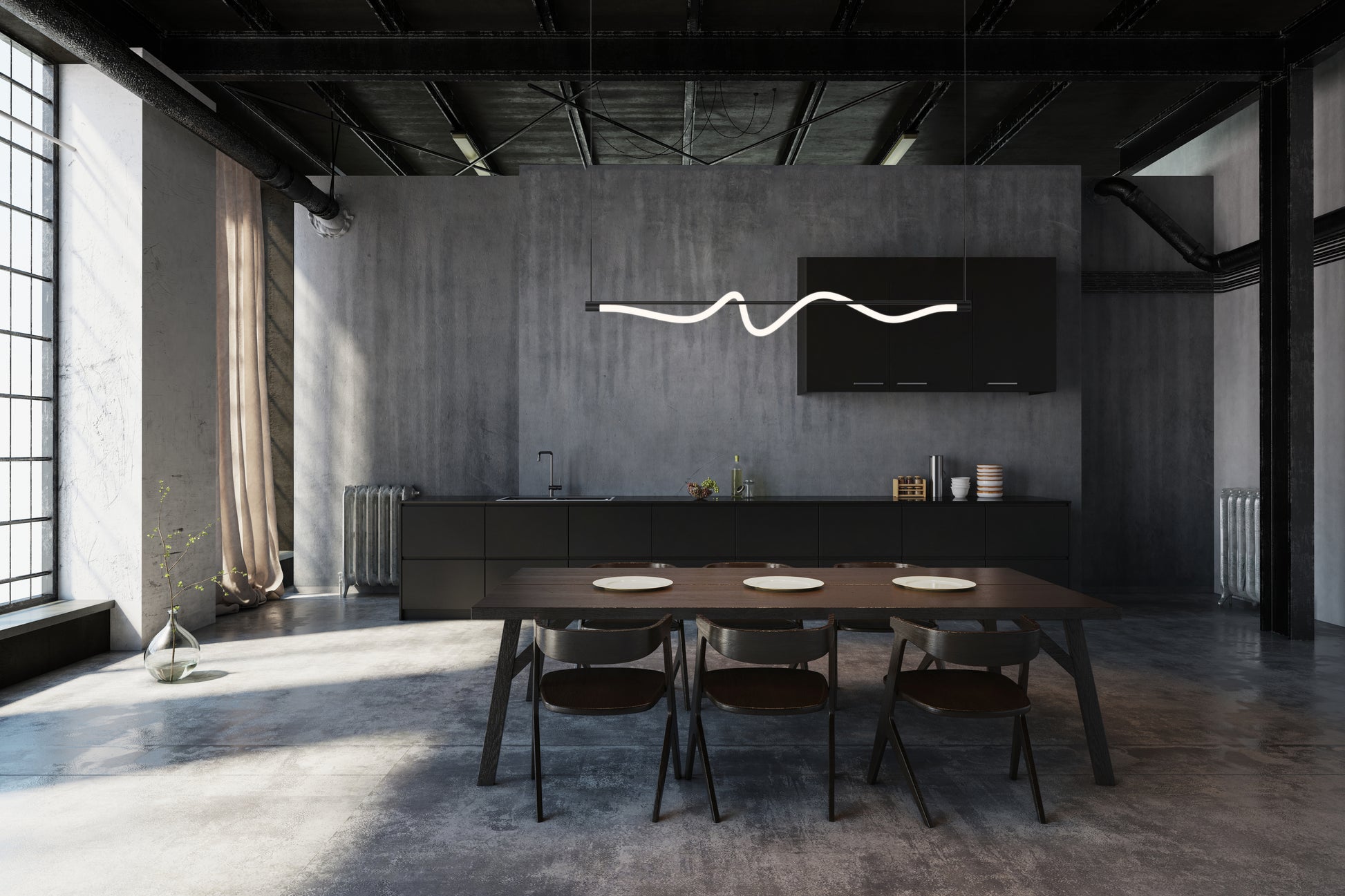 Cursive Linear Pendant