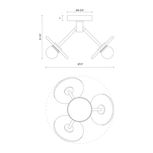 Dahlia 13-in Flush Mount