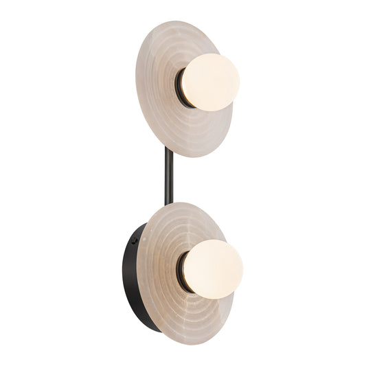 Dahlia 14-in Vintage Brass/Alabaster LED Wall/Vanity