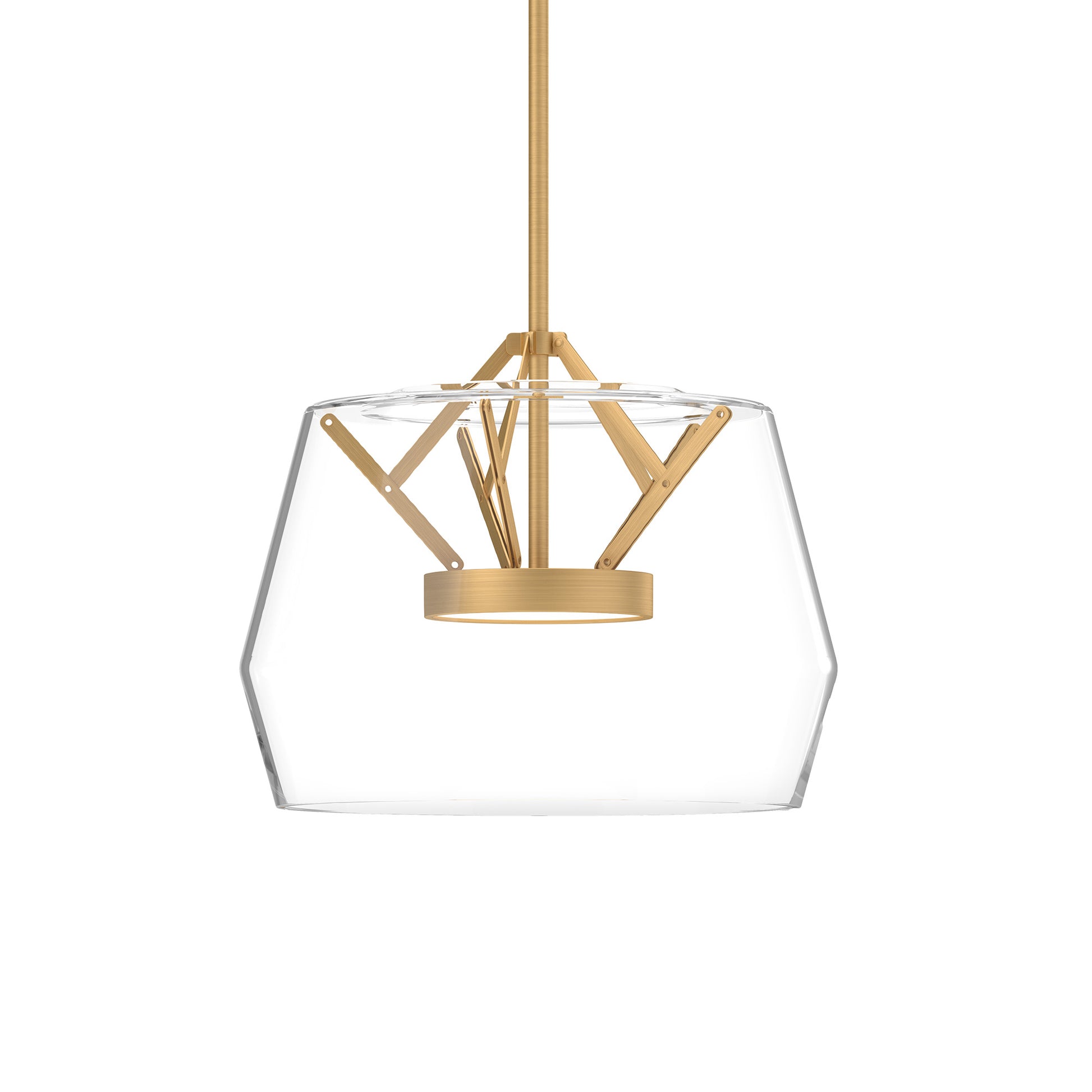Deco 12-in Clear/Brushed Gold LED Pendant