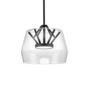 Deco 12-in Clear/Brushed Gold LED Pendant