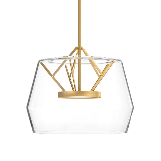 Deco 18-in Clear/Brushed Gold LED Pendant