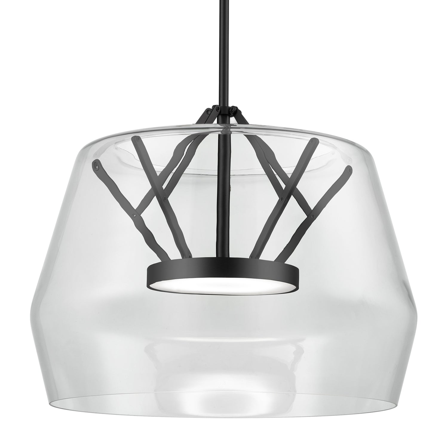 Deco 18-in Clear/Brushed Gold LED Pendant