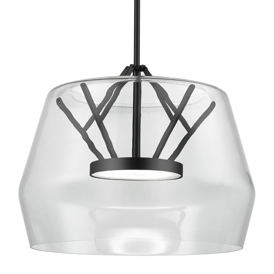 Deco 18-in Clear/Brushed Gold LED Pendant