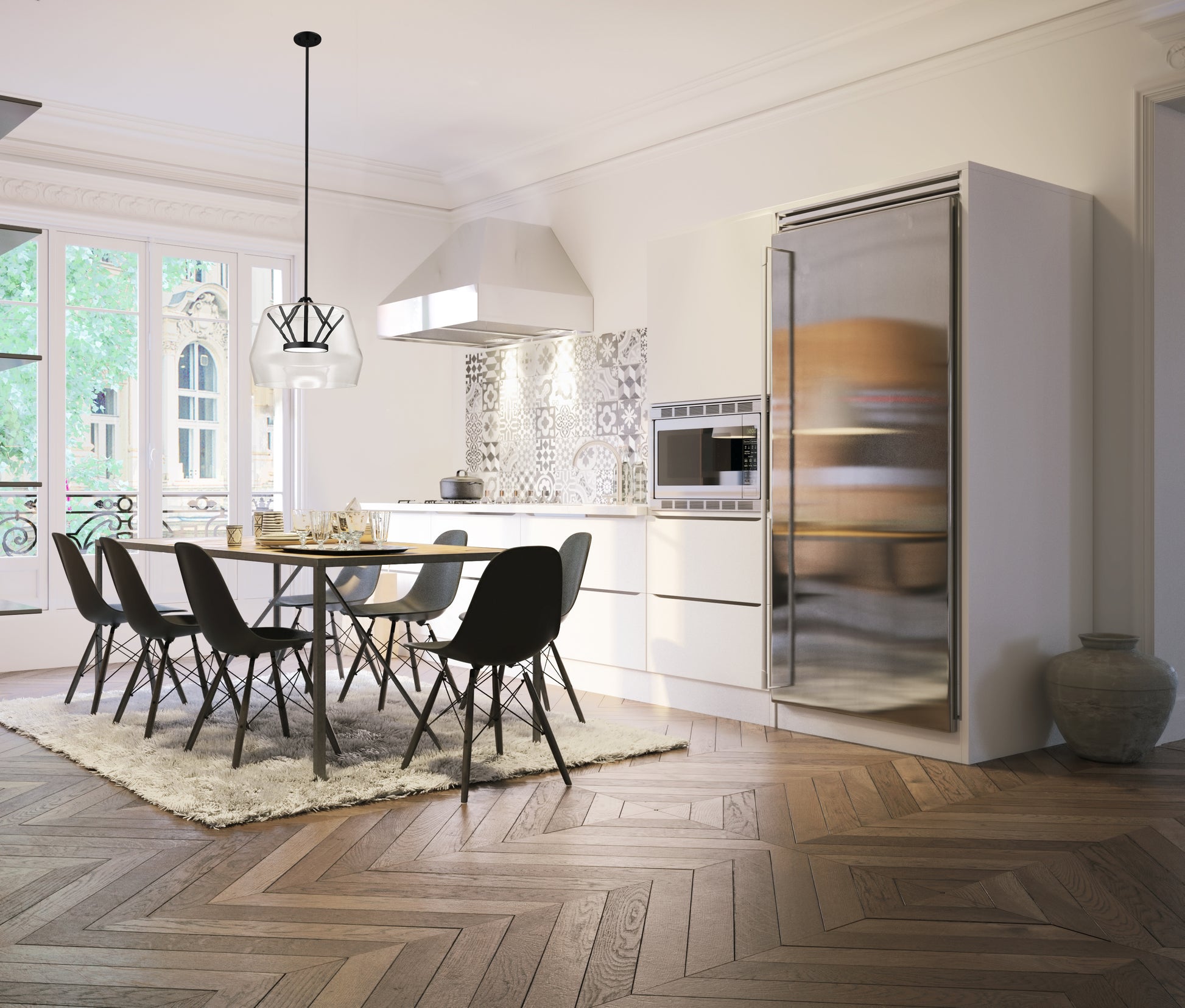 Deco 18-in Clear/Brushed Gold LED Pendant