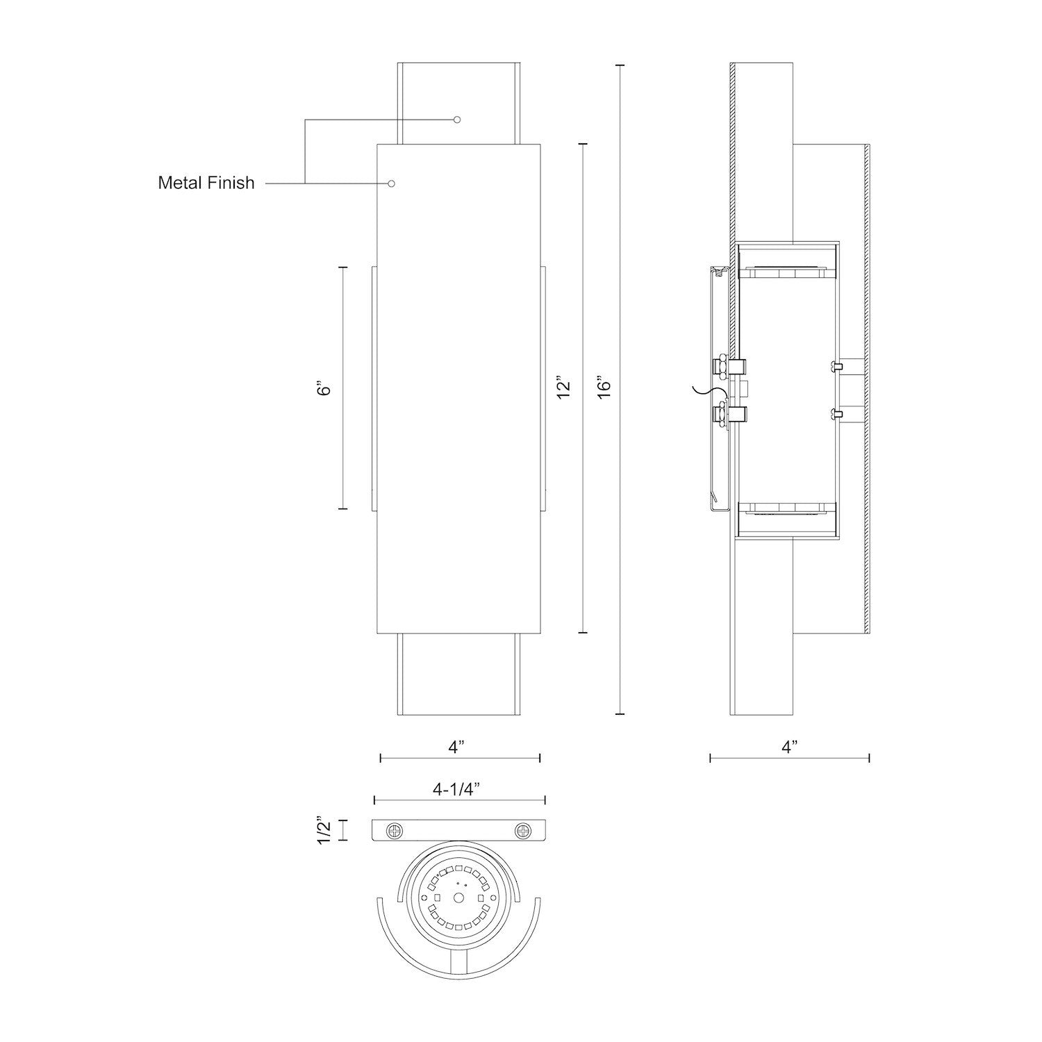 Dela 16-in Black/Gold Leaf LED Wall Sconce