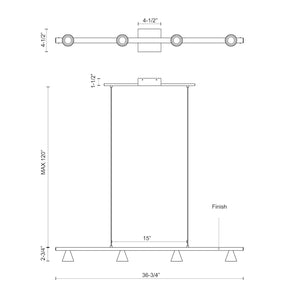 Dune 37-in Black LED Linear Pendant